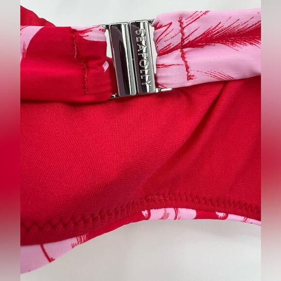 🆕 NWT Seafolly Fleur De Bloom Bralette Bikini Top Chili Red Floral Tropical 4 - Picture 7 of 15
